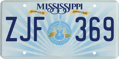 MS license plate ZJF369