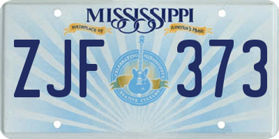MS license plate ZJF373