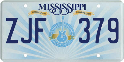 MS license plate ZJF379
