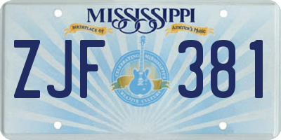 MS license plate ZJF381
