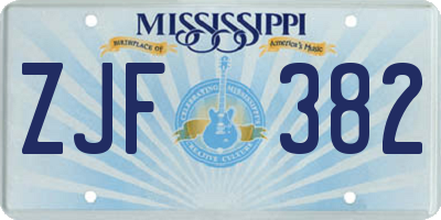 MS license plate ZJF382