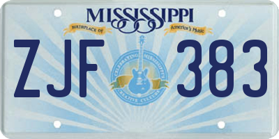 MS license plate ZJF383