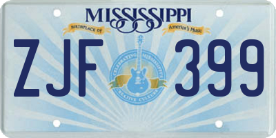 MS license plate ZJF399