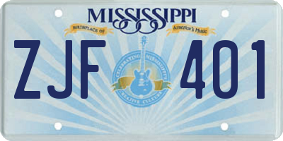 MS license plate ZJF401