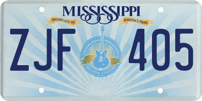 MS license plate ZJF405