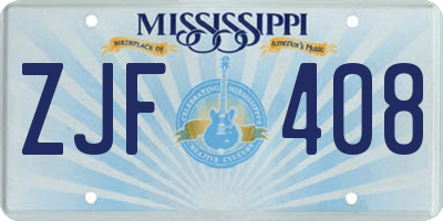 MS license plate ZJF408