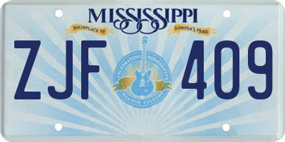 MS license plate ZJF409