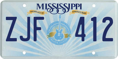 MS license plate ZJF412