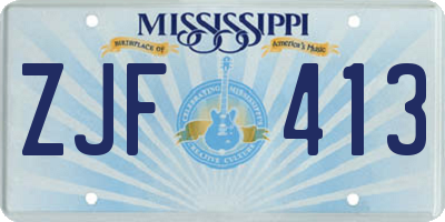 MS license plate ZJF413