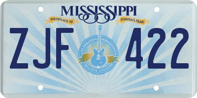 MS license plate ZJF422