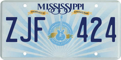 MS license plate ZJF424