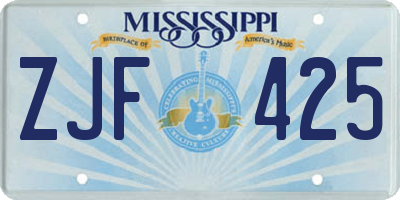 MS license plate ZJF425