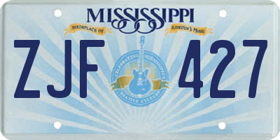 MS license plate ZJF427