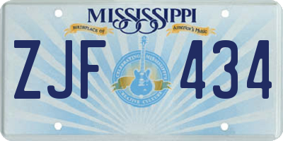 MS license plate ZJF434