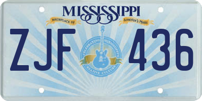 MS license plate ZJF436