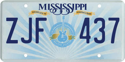 MS license plate ZJF437