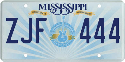 MS license plate ZJF444