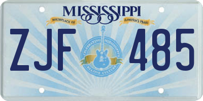 MS license plate ZJF485