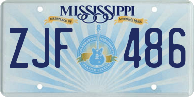 MS license plate ZJF486