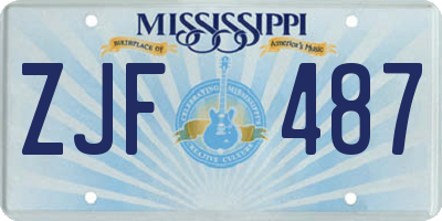 MS license plate ZJF487