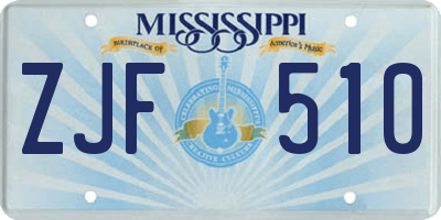 MS license plate ZJF510