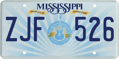 MS license plate ZJF526