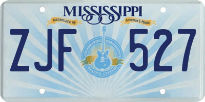 MS license plate ZJF527