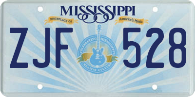 MS license plate ZJF528