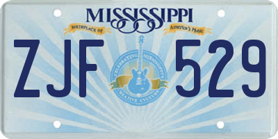 MS license plate ZJF529