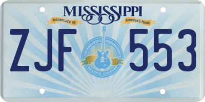 MS license plate ZJF553