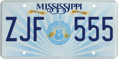 MS license plate ZJF555