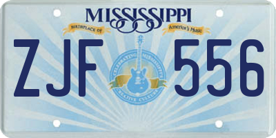 MS license plate ZJF556