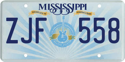 MS license plate ZJF558