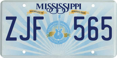 MS license plate ZJF565