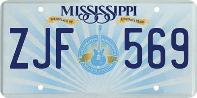 MS license plate ZJF569