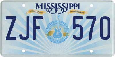 MS license plate ZJF570