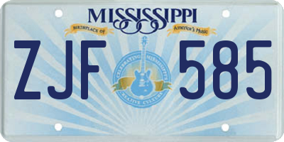 MS license plate ZJF585