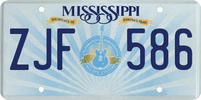 MS license plate ZJF586