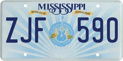 MS license plate ZJF590