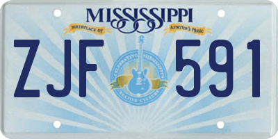 MS license plate ZJF591