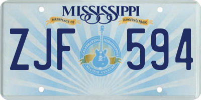MS license plate ZJF594