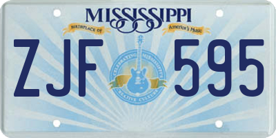 MS license plate ZJF595