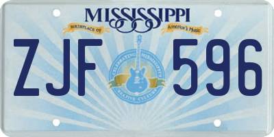 MS license plate ZJF596