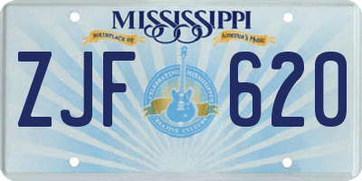 MS license plate ZJF620