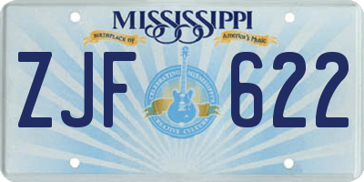 MS license plate ZJF622