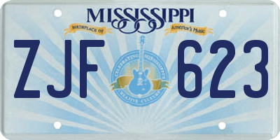 MS license plate ZJF623