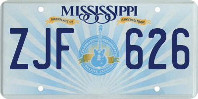 MS license plate ZJF626