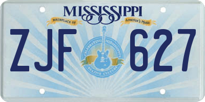 MS license plate ZJF627