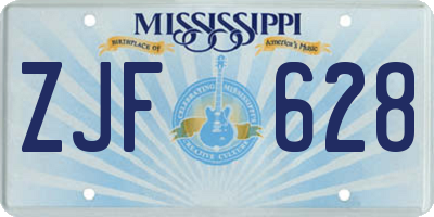 MS license plate ZJF628
