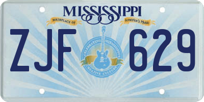 MS license plate ZJF629